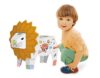 Crackles DIY 3D Paper Cardboard Folding Puzzle Craft & Coloring Lion Toy