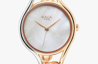 Titan Titan Raga White MOP Dial Silver & RoseGold MetalStrap Analog Watch  – For Women