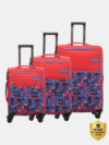 NASHER MILES India Polyester Luggage Set of 3 Printed Trolley Bags (55, 65 & 75cm) Expandable  Cabin & Check-in Set 8 Wheels – 28 Inch