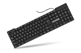 iVOOMi Quest Wired USB Keyboard, BIS Approved, Full-Size Layout with Numeric Pad, Plug & Play USB Interface, UV Printed Key, 120cm Long Wire, Rupee Key Symbol – 1 Year Warranty (Black) – Newly Launch