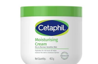 Cetaphil Moisturising Cream 453 g for Dry & Sensitive Skin | 48H Hydration with Almond Oil, Niacinamide & Panthenol | Rich Fragrance and Paraben Free Moisturiser, Prevents Moisture Loss & Repairs Skin Barrier | Dermatologist Recommended