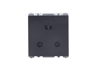Wipro Northwest Nowa 6A 3 – Pin Socket With Euro Pin, Matt Black (pack of 5)