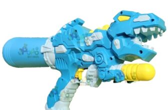 Holi Dinosaur Pull-n-Pump Pressure Pichkari | Ultimate Power Pressure | Blue | with Free Holi Balloons & Gulal | PoPo Toys®