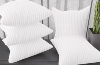 JY Conjugated Microfiber Satin Striped Cushion Filler Size -16 x 16 inch, Set of 5- White