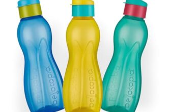 Belocopia – Hiero Premium Plastic Water Bottle Set with Flip Cap (Set of 3, 750 ml, Multicolor)