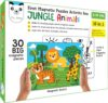 Play Panda Magnetic Puzzles Jungle Animals 10 in 1 with 10 Magnetic Puzzles,Write&Wipe Magnetic Board,50+ GK Facts,Sketch Pen&Duster-Make Beautiful Magnetic Animals-Educational Toy for 3+