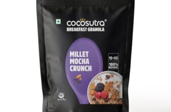 COCOSUTRA Millet Mocha Crunch Breakfast Granola 1 kg | 100% Natural, Vegan & Gluten Free | High Protein Cereal with Oats, Nuts, Seeds and Dry Fruits | Lightly sweetened with Jaggery