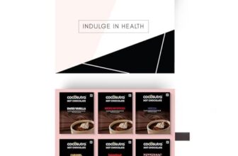 COCOSUTRA Drinking Chocolate Mix | 12 Single-Serve Sachets (20g Each) | 2 Sachets Each Flavour | Swiss Vanilla, Mocha, Caramel, Hazelnut, Mexican Spiced & Peppermint | Gluten Free & Vegan | Enjoy Hot or Cold | 240g