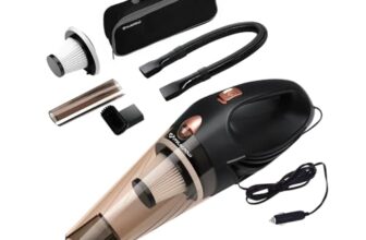 MILAGROW CoinSucker 12V Handheld Car Vacuum Cleaner,8200Pa Suction,Portable Vacuum for Quick Car Cleanup with Crevice Tube, Cleaning Brush, 500 ml Dustbin and Reusable HEPA Filter