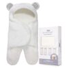 Jam Naturals-Cute Bear Organic Newborn Swaddle Wrap-Gender Neutral Soft Baby Blanket(Grey 0-3m)