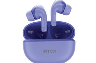 Intex Buds AERO TWS Bluetooth Earbuds with AI ENC, Deep Bass, 13mm Driver, Type-C Fast Charging, 32H Playtime, Low Latency, Touch Control, Voice Assistant, Wireless Earphones (Purple)