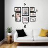 Amazon Brand – Solimo Family Tree Photo Frame Set Of 7|Mdf Plaque|Plexi Glass|Rectangular, Wall Mount Frame For Home And Office Decoration|Mixed Sizes (Black), 30L X 20W CM