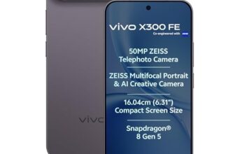 vivo X300 FE 5G (Noir Black, 12GB RAM, 256GB Storage) with No Cost EMI/Additional Exchange Offers