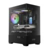 GAMDIAS Aura GC9M Black | Micro Tower Cabinet | Supports Micro-ATX、Mini-ITX | 3 PRE Installed ARGB Fans | Black