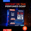 Aqueria De-Tan & Brightening 2-in-1 Bath Soap for Men | Cool Water Fragrance(3 x 100 g)