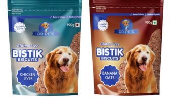 Dr.Pets Bistik Dog Food Adult – Dog Biscuits for Adult Dog & Puppy, Gluten Free Healthy Treats with Fresh & Natural Ingredients, Banana Oats & Chicken Liver Flavor 900g Each (Combo Pack)
