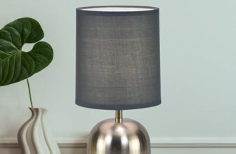 MAGIK Silver Shot LED Table Lamp (Nickel & Warm Grey Finish) | Includes 5W LED Bulb | Elegant Decorative Lamp for Bedroom, Living Room & Office | Compact Design | Ready to Use