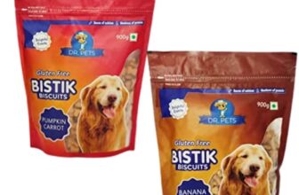 Dr.Pets Bistik Dog Food Treat – Dog Biscuits for Adult Dog & Puppy, Gluten Free Healthy Treats with Fresh & Natural Ingredients, Banana Oats & Pumkin Carrot Flavor 900g Each (Combo Pack)