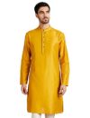 Amazon Brand – Symbol Men’s Festive Solid Long Kurta (Regular Fit) (SY-A22-MNA-ETK-01_M.Mustard_S)