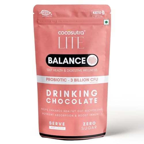 COCOSUTRA SUGAR FREE Peppermint Drinking Chocolate Mix | Zero Sugar, Low Carb, Low Calorie | Stevia & Erythritol based | Keto Friendly Drink | Enjoy hot or cold | 200 g | 10 cups