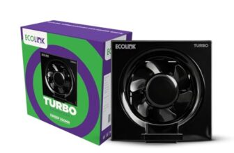 EcoLink TURBO 200mm Exhaust Fan | High-Speed, Powerful Air Suction | Silent Operation | Energy Efficient | Durable Plastic Body | Suitable for Kitchen, Bathroom & Office | Black | Pack of 1