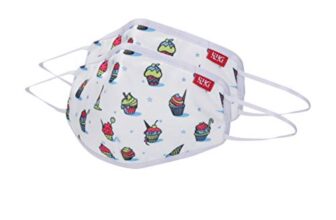 Wiki Champs Mask for Adults (Cupcake, White, Large Size, Pack of 2)