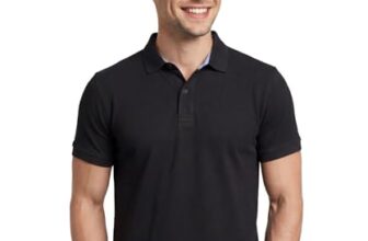 AWG ALL WEATHER GEAR 100% Cotton Polo T Shirt for Men | Soft & Breathable Fabric | Regular Fit | Half Sleeve Polo Collar T Shirt | Casual & Office Wear | Comfortable & Durable Mens Polo T Shirt Black
