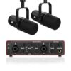 Audio Array Complete Podcast Bundle | Dual USB/XLR Dynamic Microphones with Audio Interface 24bit / 192kHz|Metal Body|Pro Streaming & Recording Kit for PC, Mac & Mobile – PB-03