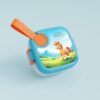 MEDALLIX Plastic Lunch Box with Spoon, Leak-Proof Kids Tiffin Box, Durable Eco-Friendly School Lunch Container for Boys & Girls | LUNCHMATE Mini But Mighty Cool (500 ML – Blue)
