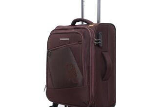 Verage Falcon 59 cm Soft-Sided Cabin Size Carry-On Expandable Suitcase 360 Spinner Luggage Trolley Bag with Anti-Theft Zippers (VRFLC9-20-BB)