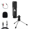 Audio Array XLR to 3.5mm Condenser Microphone Kit | Tripod, 2M Cable & Foam Filter | Compatible with Audio Interface, Mixer | Recording, Podcast, Streaming, Home Studio (Black) |AM-C39