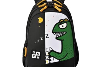 Gear Giant Monster Backpack 15″/20L Small Water Resistant Bag for Boys/Girls (Black-Yellow)
