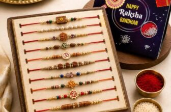 TECHBASICS Combo of 10 Dora Rakhi Set for Brother, Bhaiya, Bhabhi for Rakhi/Rakshabandhan with Roli Chawal & Greeting Card | Premium Rakhi Hamper RKHMPR67