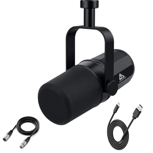 Audio Array Complete Podcast Bundle | USB/XLR Dynamic Mic with Audio Interface 24bit/192kHz & Boom Arm Stand | Professional Streaming & Recording Kit for PC, Mac & Mobile Devices – PB-02