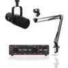 Audio Array Complete Podcast Bundle | USB/XLR Dynamic Mic with Audio Interface 24bit/192kHz & Boom Arm Stand | Professional Streaming & Recording Kit for PC, Mac & Mobile Devices – PB-02