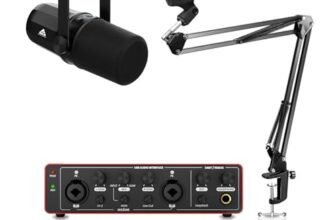 Audio Array Complete Podcast Bundle | USB/XLR Dynamic Mic with Audio Interface 24bit/192kHz & Boom Arm Stand | Professional Streaming & Recording Kit for PC, Mac & Mobile Devices – PB-02