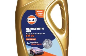Gulf ULTRASYNTH GDI 5W30 API SP, ILSAC GF-6A | Developed for Petrol, E20 & CNG Passenger Cars | 4 Wheeler Full-Synthetic Engine Oil [5 L]- Pack of 1