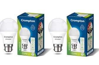 Crompton Dyna Ray 9 Watt LED Bulb Cool Day Light | Pack of 2 | B22 Base, Energy-Efficient | LED Bulb for Home & Office, Wide Light Spread
