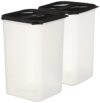 Amazon Brand – Solimo Antimicrobial Square Modular Plastic Storage Container (7.5 L Each) | Stackable | BPA-Free | Multipurpose Use for Snacks, Spices, & More (Set of 2) (Black)
