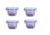Aristo Lock & Fresh 112 Plastic Storage Container – 300 ML – Set Of 4, Transparent Clear