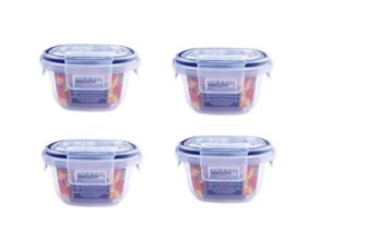 Aristo Lock & Fresh 112 Plastic Storage Container – 300 ML – Set Of 4, Transparent Clear