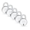 Link® 65mm New Round Padlocks 5Pcs Set | 50,000 Key Combinations | Made in India | Double Locking| Steel Body | Iron Lever | 3 Keys for Each Padlock