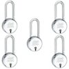 Link® 50mm New Round Long Shackle Padlock 5Pcs Set | 50,000 Key Combinations | Made in India | Double Locking | Steel Body | Iron Lever| 3 Keys for Each Padlock