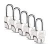 Link® Atoot Extra 70mm Padlocks 5Pcs Set | 1 Crore Key Combinations | Stainless Steel Body | Hardened Shackle | 9 Brass Levers | Made in India | 3 Silver Keys with Keychain | 3Kyes for Each Padlock