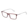 Police Eyewear| Rectangular | Men | Large | Shiny Crystal Red Acetate Frame