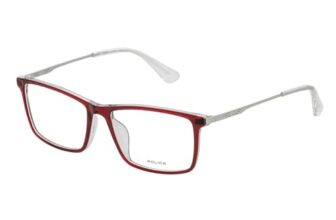 Police Eyewear| Rectangular | Men | Large | Shiny Crystal Red Acetate Frame