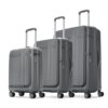 Aristocrat Solana Set of 3 (Cabin+Medium+Large) Hard Case Trolley Bags,Grey