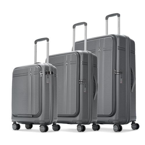 Aristocrat Solana Set of 2 (Cabin+Medium) Hard Case Trolley Bags, Green