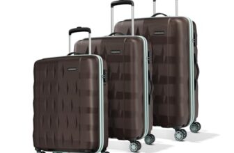 Aristocrat Comet Set of 3 (Cabin+Medium+Large) Hard Case Trolley Bags,Brown