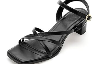 Symbol Premium Women’s Open Toe Black Block Heeled Sandals_3 UK (AZ-SPW-FTW-SN02)
